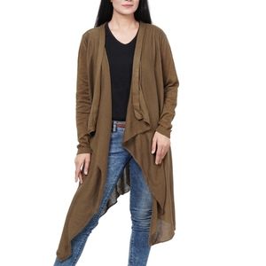 Passage Olive Waterfall Long Cardigan